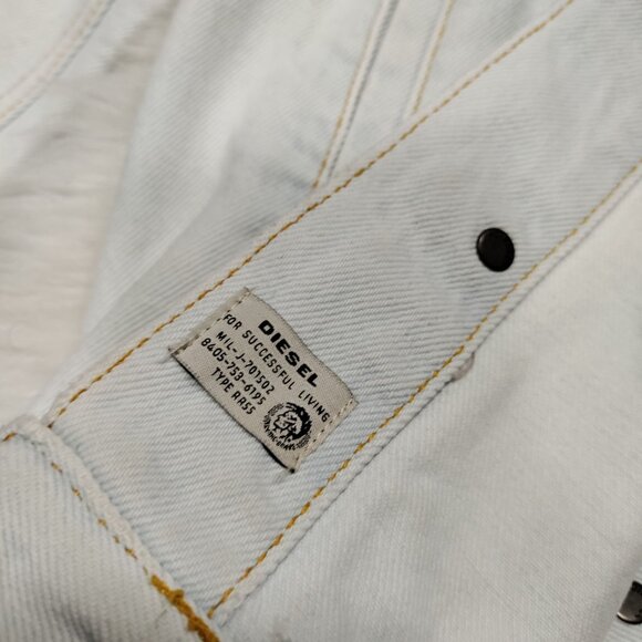 Diesel Men's Light Blue Denim Trucker Jacket Size Large - Picture 10 of 15